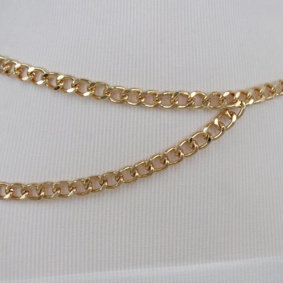 Women Gold Metal Chain Link Fashion Streetwear Belt Side Strand Plus Size XL XXL main image 5